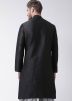 Black Readymade Dupion Silk Angrakha Style Slit Kurta