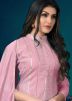 Pink Embroidered Chanderi Salwar Kameez