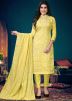 Yellow Embroidered Chanderi Salwar Kameez