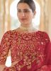 Red Organza Embroidered Heavy Border Saree