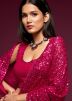 Magenta Georgette Saree With Sequins Embroidery