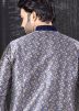 Blue Readymade Woven Sherwani Pant Set