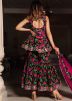 Readymade Block Printed Sharara Suit In Black