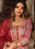 Peach Block Printed Readymade Pant Salwar Suit