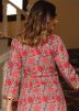 Peach Block Printed Readymade Pant Salwar Suit