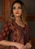 Brown Readymade Block Printed Pant Suit