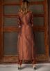 Brown Readymade Block Printed Pant Suit