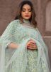 Green Readymade Block Printed Anarkali Suit