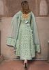 Green Readymade Block Printed Anarkali Suit