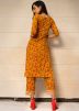 Readymade Yellow Pant Suit Set In Block Print
