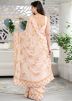 Peach Zari Embroidered Georgette Saree & Blouse