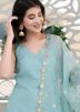 Readymade Blue Embroidered Patiala Suit