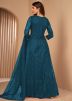 Blue Embroidered Anarkali Style Suit Set