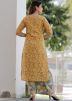 Readymade Yellow Floral Block Printed Palazzo Suit