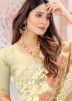 Cream Net Saree With Resham & Stone Work