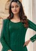Green Pant Style Salwar Suit With Embroidery