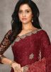 Red Georgette Brasso Saree With Blouse