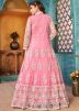 Pink Embroidered Slit Style Anarkali Suit