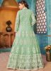 Green Embroidered Slitted Anarkali Suit