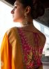 Yellow Zari Woven Saree In Viscose