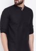 Readymade Cotton Black Short Kurta