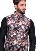 Multicolor Asymmetric Floral Digital Printed Nehru Jacket