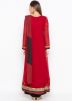 Readymade Maroon Embroidered Asymmetric Palazzo Suit Set