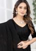 Black Net Saree With Resham & Cord Work