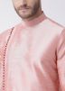 Pink Readymade Angrakha Style Slit Kurta With Dhoti