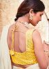 White Printed Saree In Georgette
