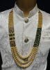 Green Multichain Kantha Mala With Stone Work