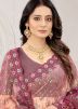Maroon Embroidered Saree In Net