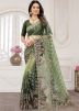 Green Net Saree With Heavy Border