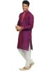 Magenta Cotton Silk Readymade Kurta Churidar Set
