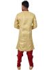 Golden Asymmetric Woven Readymade Sherwani Dhoti Set