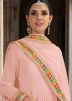 Peach Embroidered Anarkali Suit In Georgette 