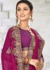 Pink Heavy Border Georgette Saree