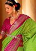 Green Art Silk Patola Printed Saree & Blouse