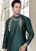 Green Embroidered Readymade Kurta Churidar Set