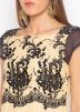 Readymade Cream Net Embroidered Long Kurta