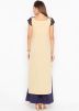 Readymade Cream Net Embroidered Long Kurta