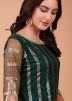 Green Net Embroidered Pant Suit Set
