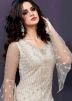 Off-White Net Embroidered Palazzo Suit Set