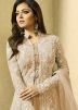 Drashti Dhami Beige Slit Style Suit In Net
