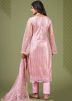 Pink Net Embroidered Pant Suit Set