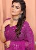 Pinnk Party Style Saree In Resham Embroidery