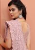 Pink Net Embroidered Festive Wear Saree