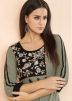 Olive Green Rayon Readymade Indo Western Dress
