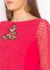 Readymade Red Georgette Asymmetric Long Kurta