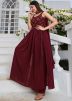 Magenta Embroidered Palazzo Suit Set